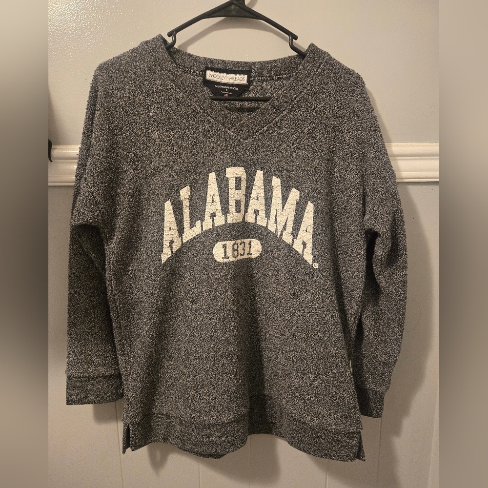 University of Alabama Wooly Threads Sweat Shirt Size Small Grey